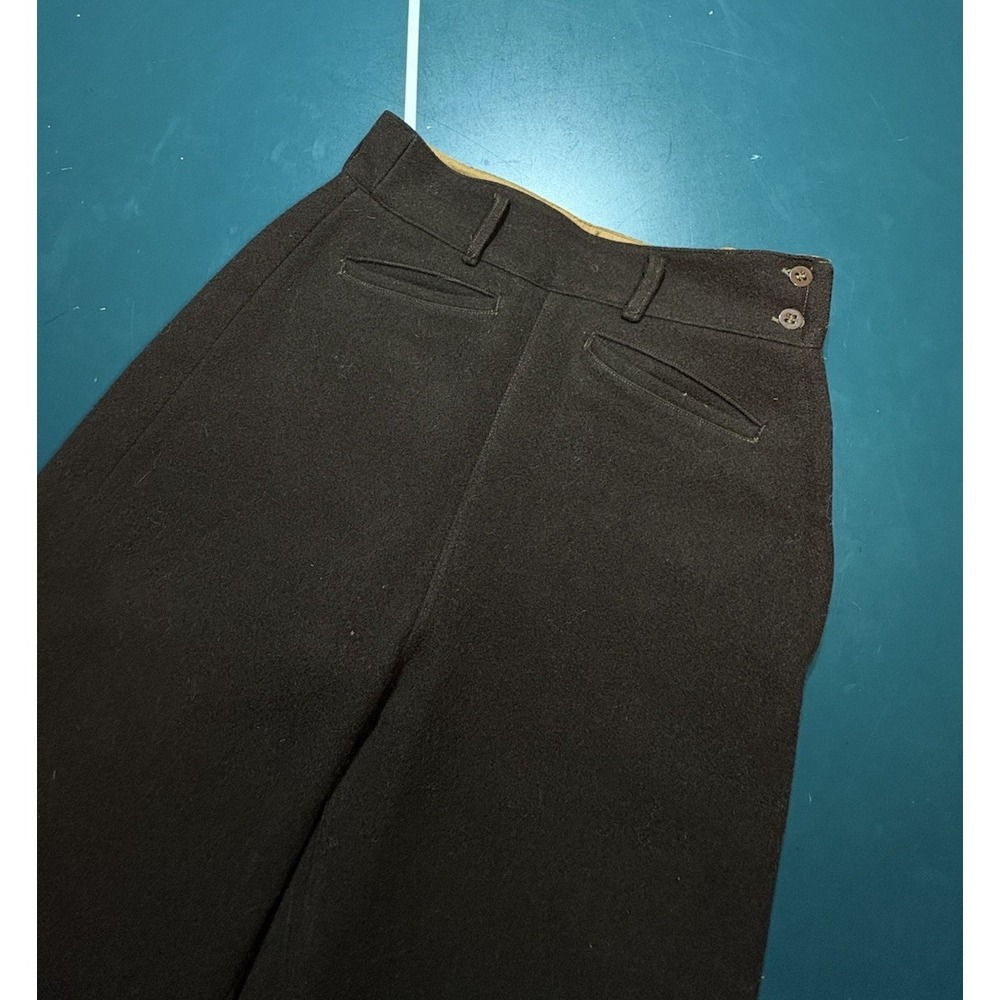 True Vintage 40s Wool Pants Size 28x28 Hunting Military Lined Talon Side Zipper - Picture 8 of 16